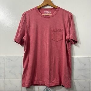 Faherty Men's T-Shirt 100% Organic Cotton M Pink Minimalist Casual Sustainable